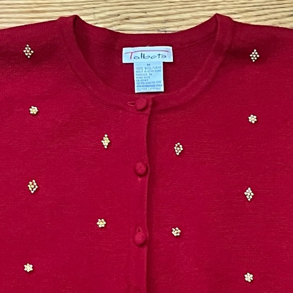 Talbots Wool Cardigan Red Size Medium Excellent Condition - Picture 2 of 10